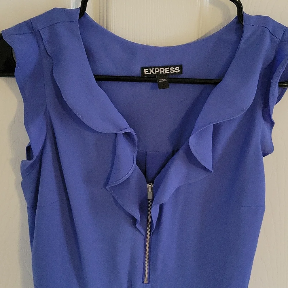 Express Blue Ruffle Romper, Size 0 - Picture 3 of 5